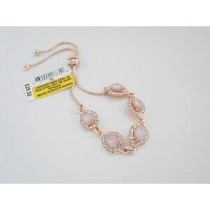 Charter Club Crystal and Opal Goldtone Slider Bolo Style Bracelet